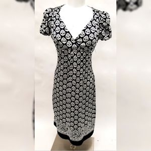 Betsey Johnson Silk Black/White Babydoll Dress Sz4